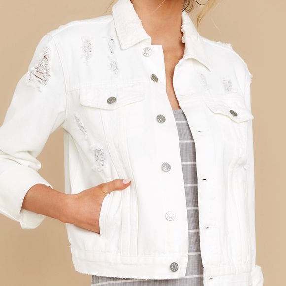 guess white jean jacket